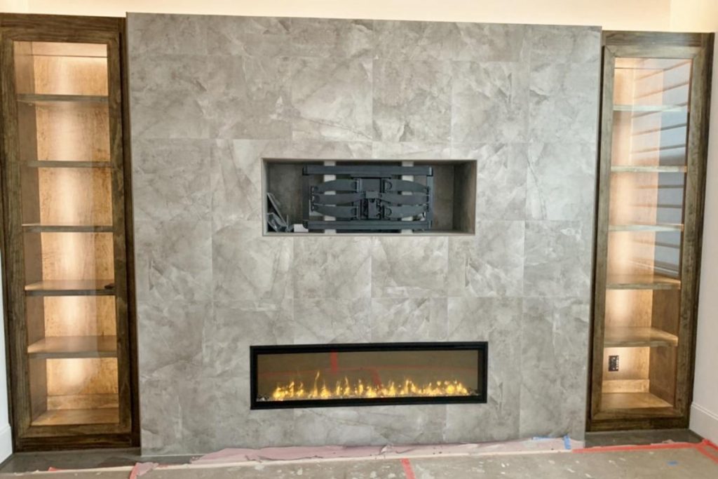 Banks - entertainment center with all-LED electric fireplace