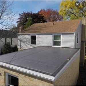 EPDM rubber roofing on room addition 